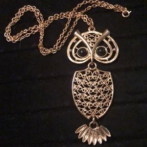 Sarah Coventry Owl Necklace 20”